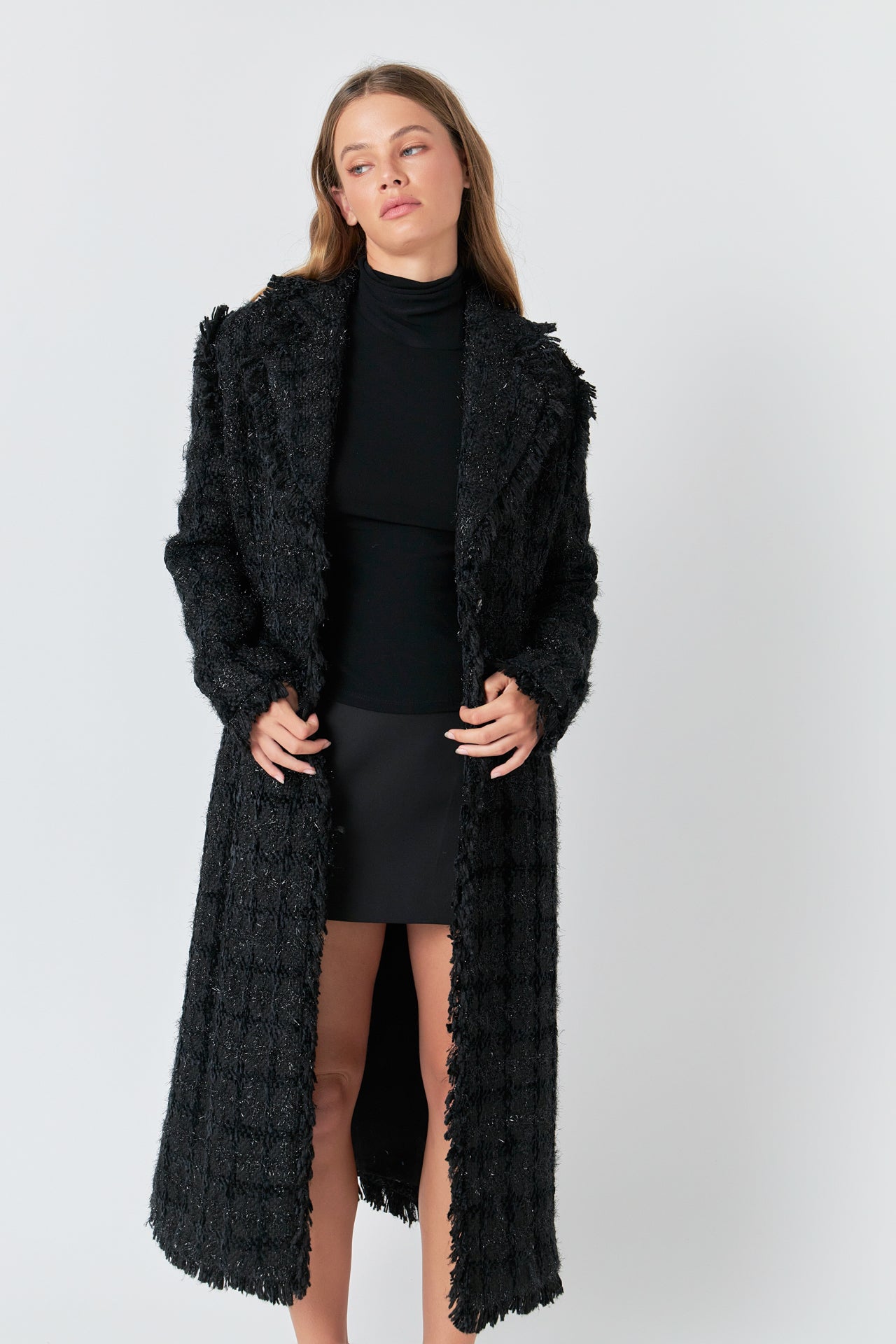 ENDLESS ROSE - Premium Long Tweed Coat - COATS available at Objectrare