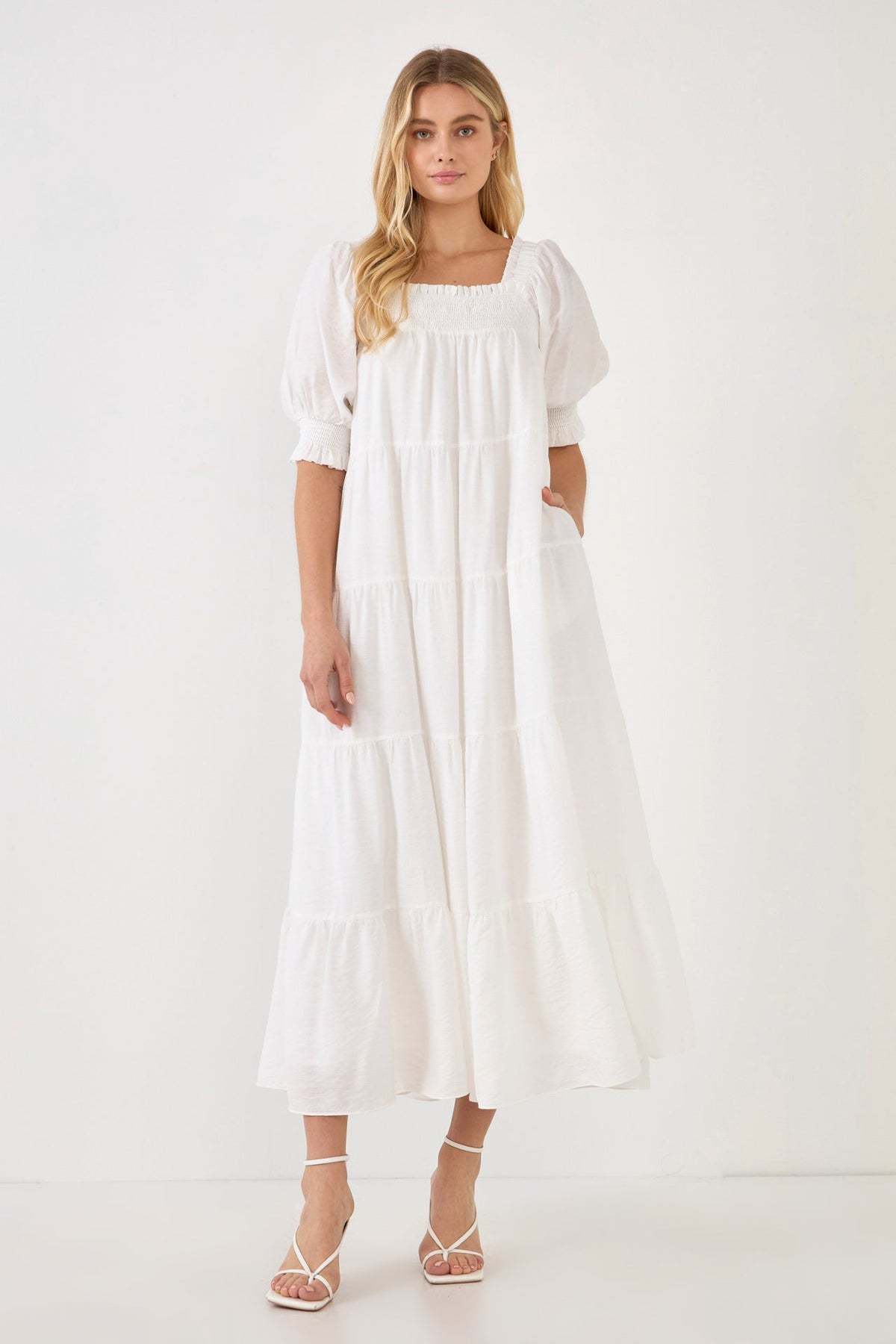 ENGLISH FACTORY - English Factory - Smocked Baby Doll Maxi Dress - DRESSES available at Objectrare