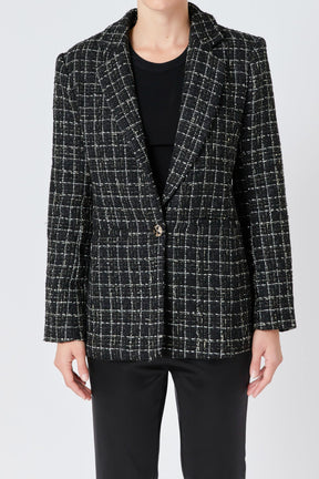 ENDLESS ROSE - Endless Rose - Tweed Single Breasted Blazer - BLAZERS available at Objectrare