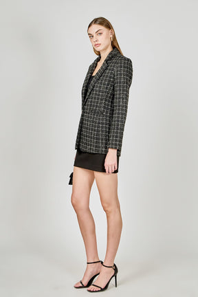 ENDLESS ROSE - Tweed Single Breasted Blazer - BLAZERS available at Objectrare