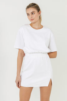 Boxy Tee Slit Mini Dress
