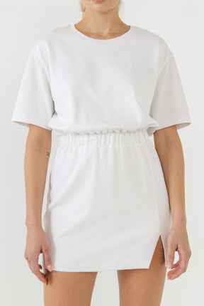Boxy Tee Slit Mini Dress