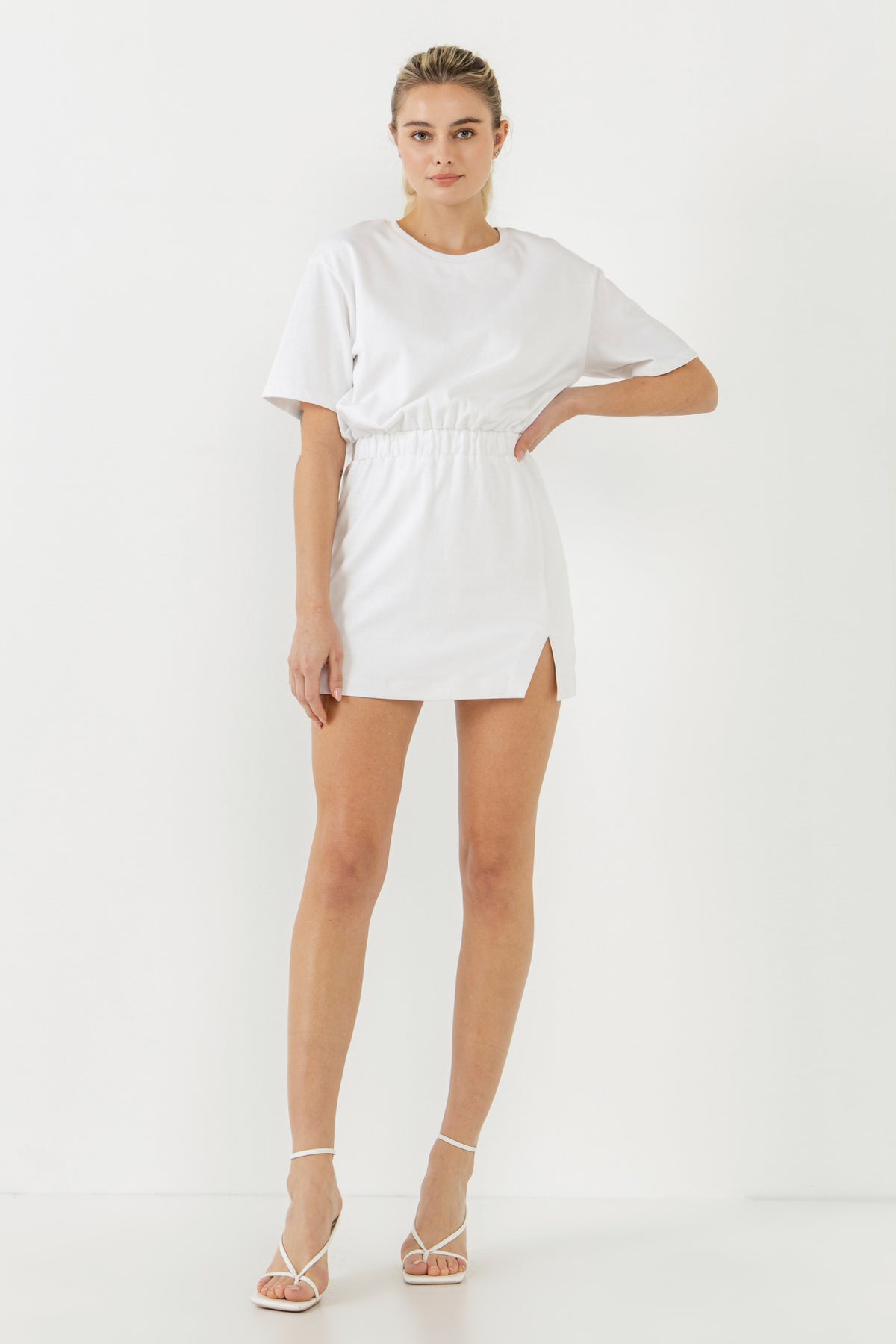 Boxy Tee Slit Mini Dress