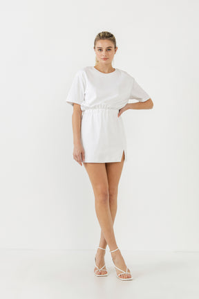 Boxy Tee Slit Mini Dress