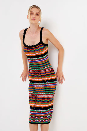 FREE THE ROSES - Free The Roses - Crochet Multi Color Maxi Dress - DRESSES available at Objectrare