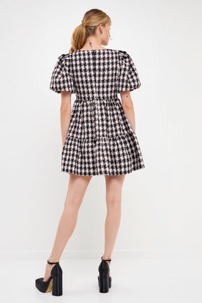 ENGLISH FACTORY - English Factory - Multi Tweed Puff Sleeve Mini - DRESSES available at Objectrare