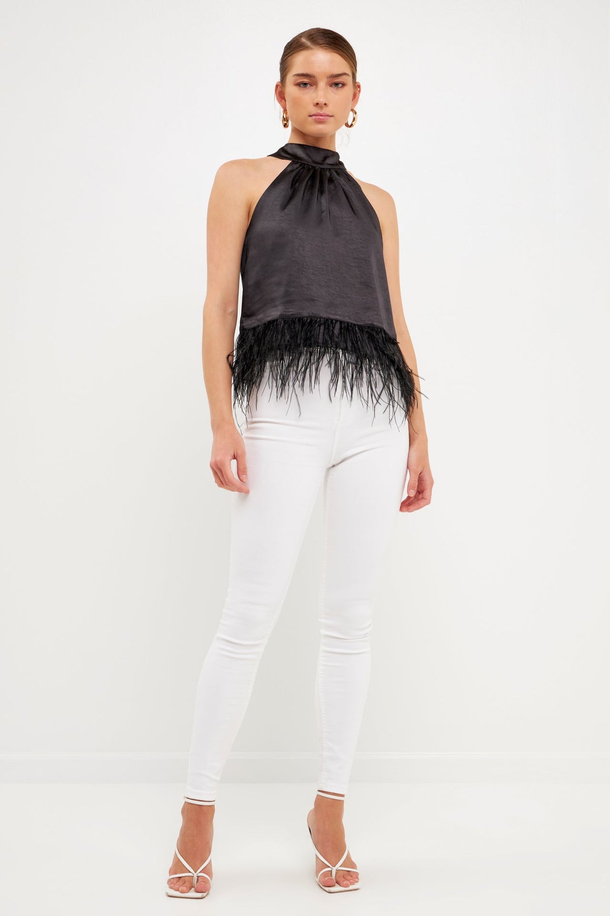 ENDLESS ROSE - Feather Trim Top - TOPS available at Objectrare