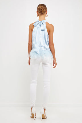 ENDLESS ROSE - Feather Trim Top - TOPS available at Objectrare
