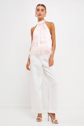 ENDLESS ROSE - Endless Rose - Feather Trim Top - TOPS available at Objectrare