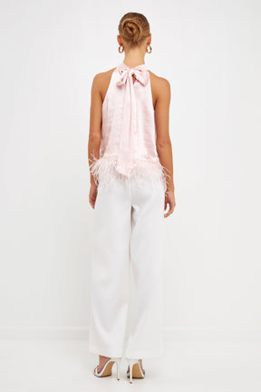 ENDLESS ROSE - Feather Trim Top - TOPS available at Objectrare