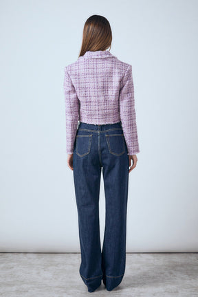 ENDLESS ROSE - Tonal Boucle Tweed Short Blazer - JACKETS available at Objectrare