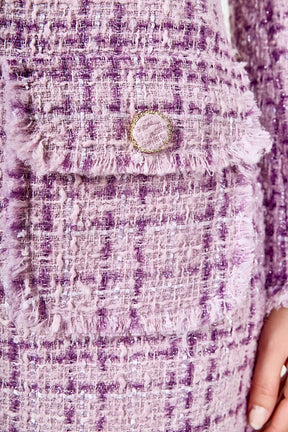 ENDLESS ROSE - Tonal Boucle Tweed Skirt - SKIRTS available at Objectrare