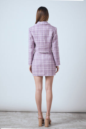 ENDLESS ROSE - Tonal Boucle Tweed Skirt - SKIRTS available at Objectrare