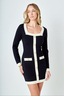 ENDLESS ROSE - Long-Sleeve Knit Mini Dress - DRESSES available at Objectrare