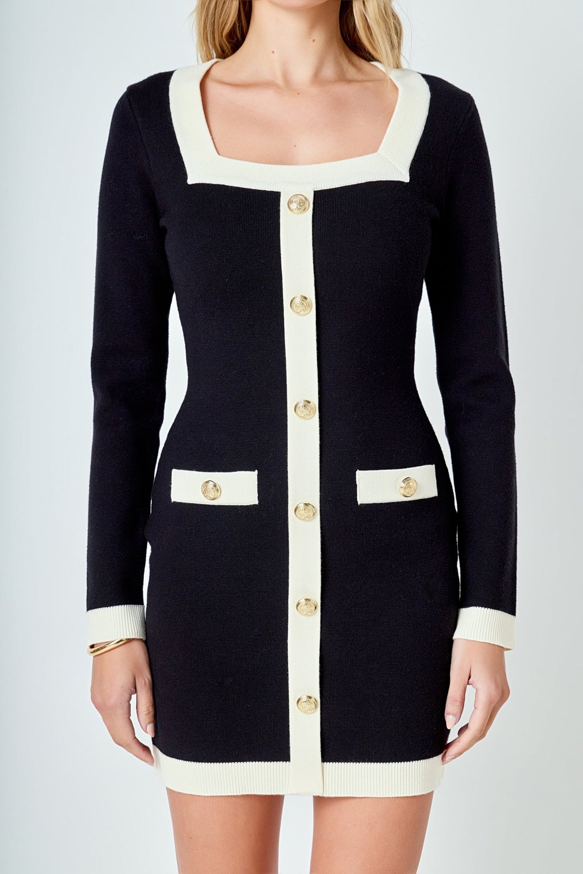 ENDLESS ROSE - Long-Sleeve Knit Mini Dress - DRESSES available at Objectrare