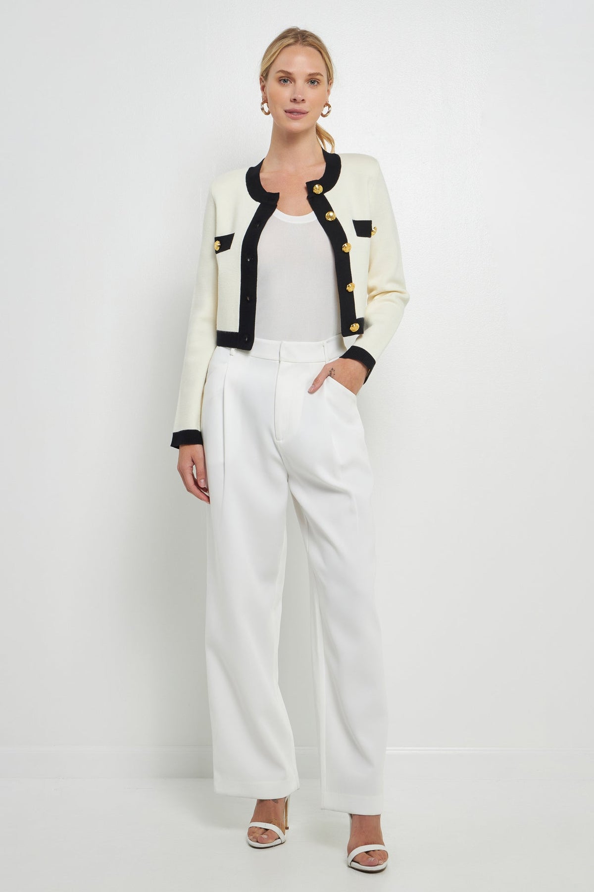ENDLESS ROSE - Cropped Button-Up Cardigan - SWEATERS & KNITS available at Objectrare