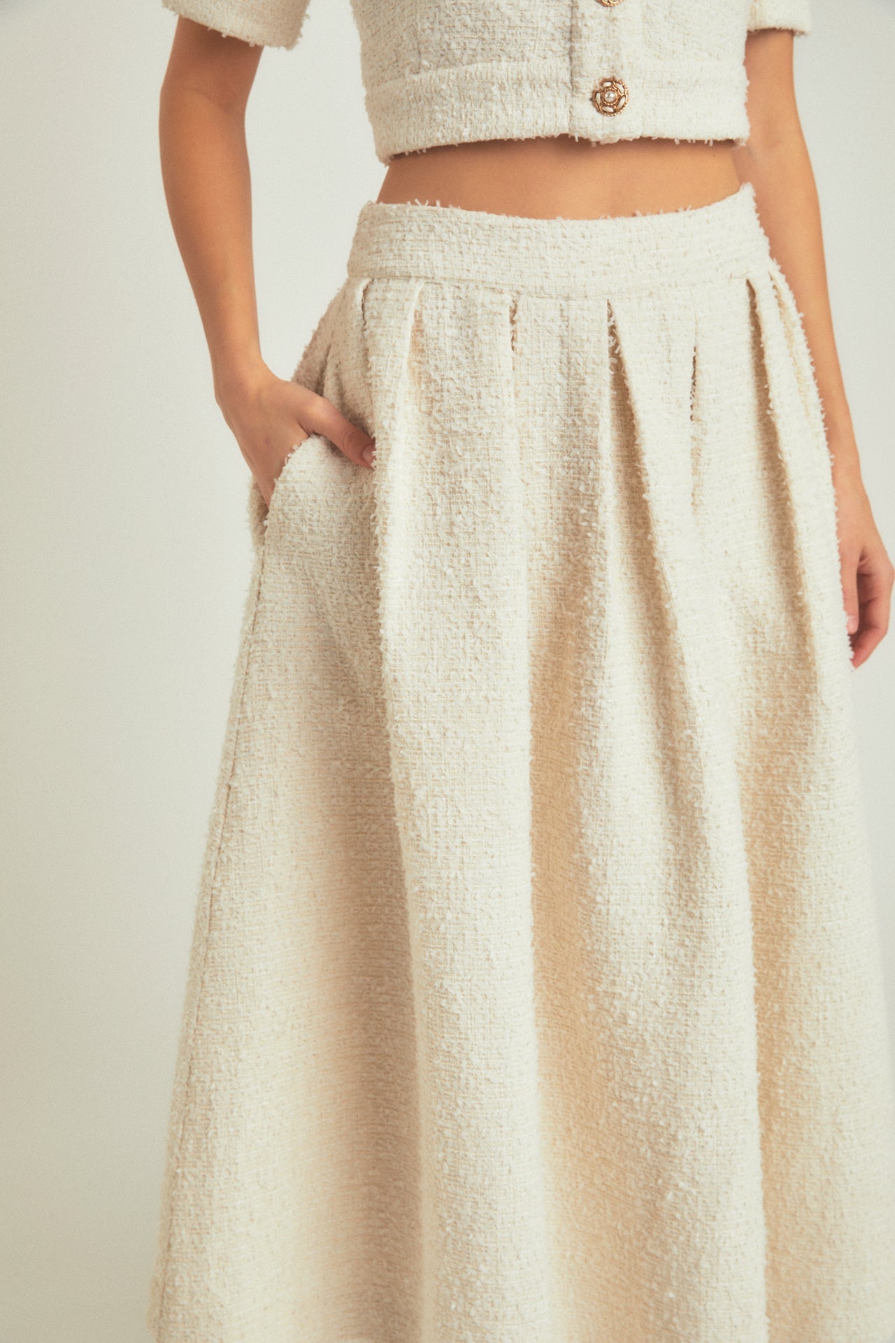 ENDLESS ROSE - Endless Rose - Premium Tweed Maxi Skirt - SKIRTS available at Objectrare