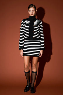 Knit Striped Mini Skirt