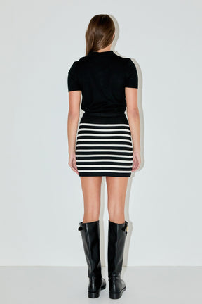 ENGLISH FACTORY - Knit Striped Mini Skirt - SKIRTS available at Objectrare