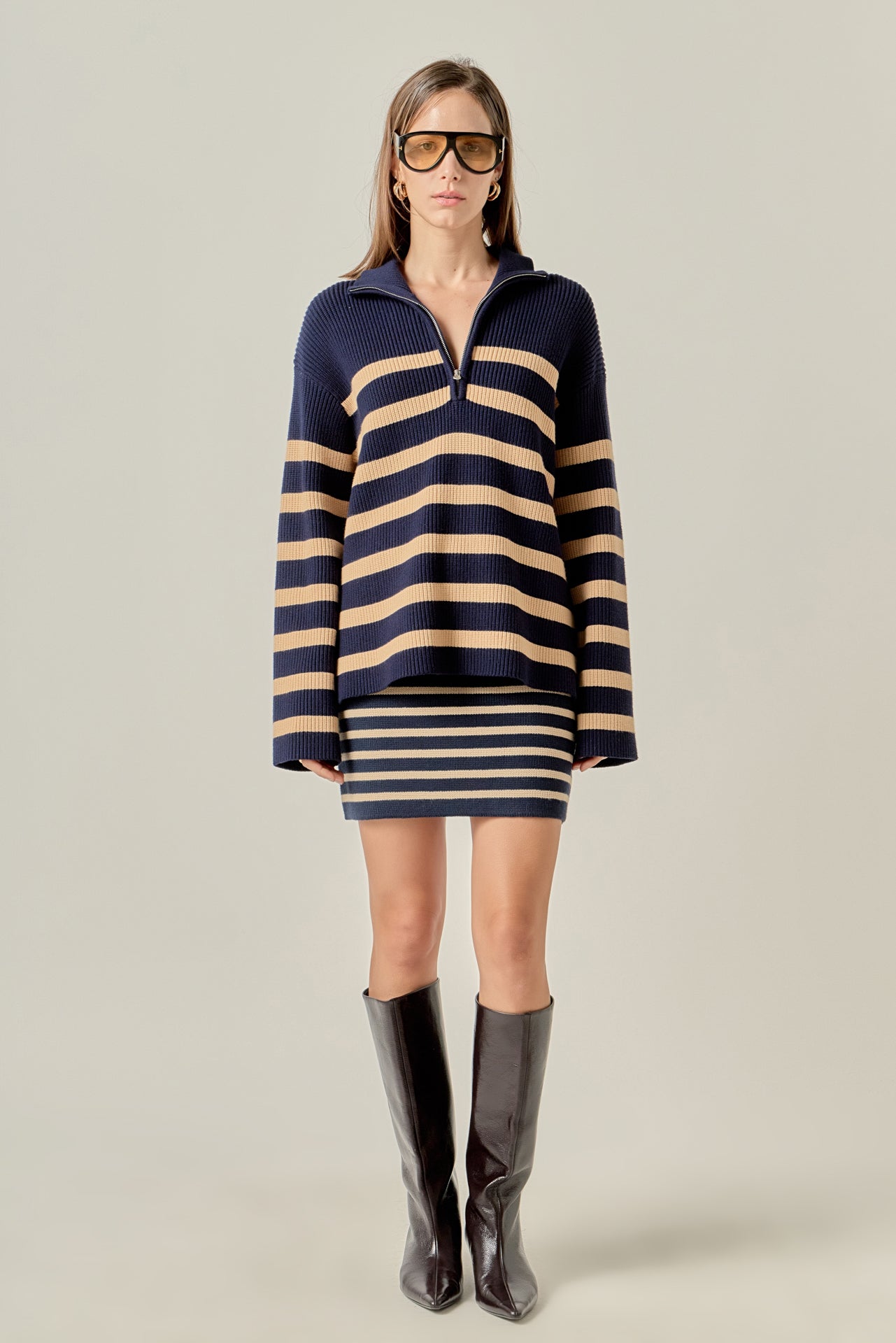 Knit Striped Mini Skirt
