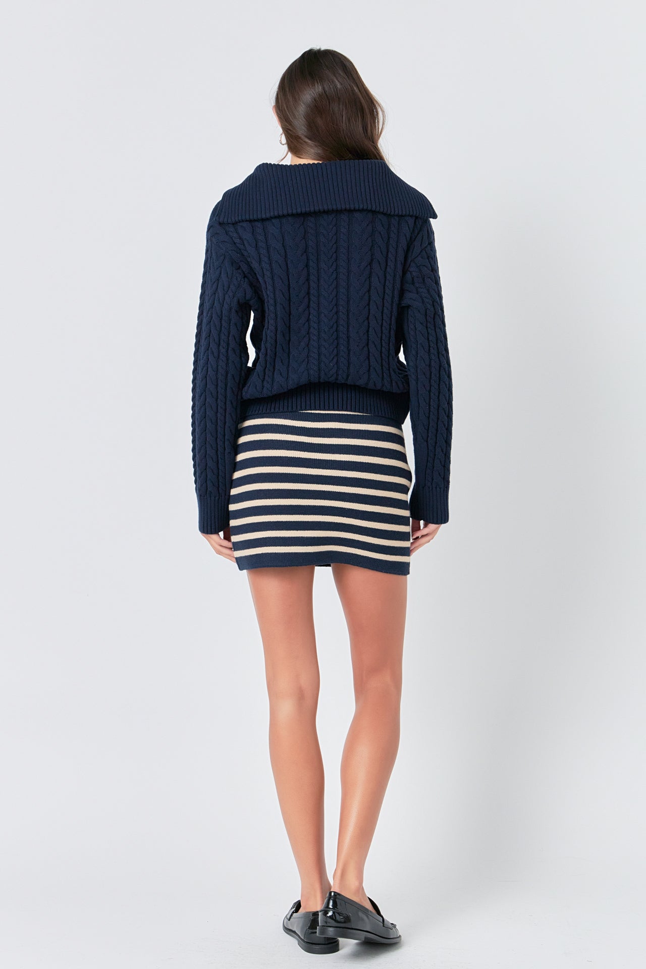 ENGLISH FACTORY - Knit Striped Mini Skirt - SKIRTS available at Objectrare