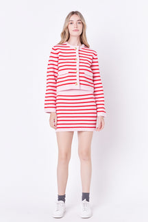 ENGLISH FACTORY - Knit Striped Mini Skirt - SKIRTS available at Objectrare