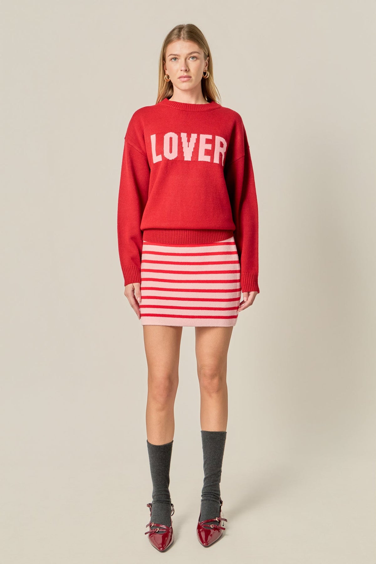ENGLISH FACTORY - Knit Striped Mini Skirt - SKIRTS available at Objectrare