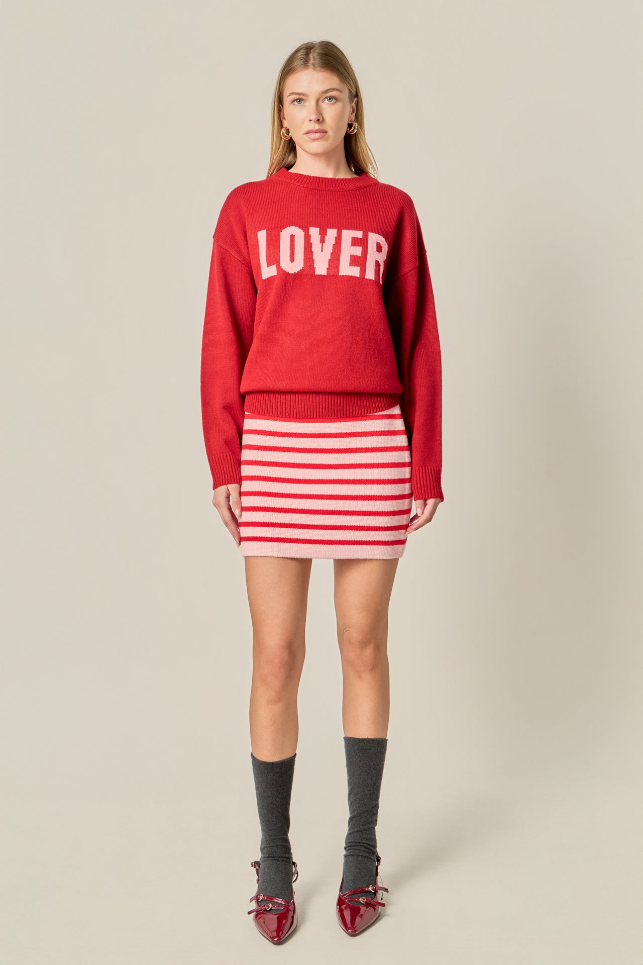 ENGLISH FACTORY - Knit Striped Mini Skirt - SKIRTS available at Objectrare