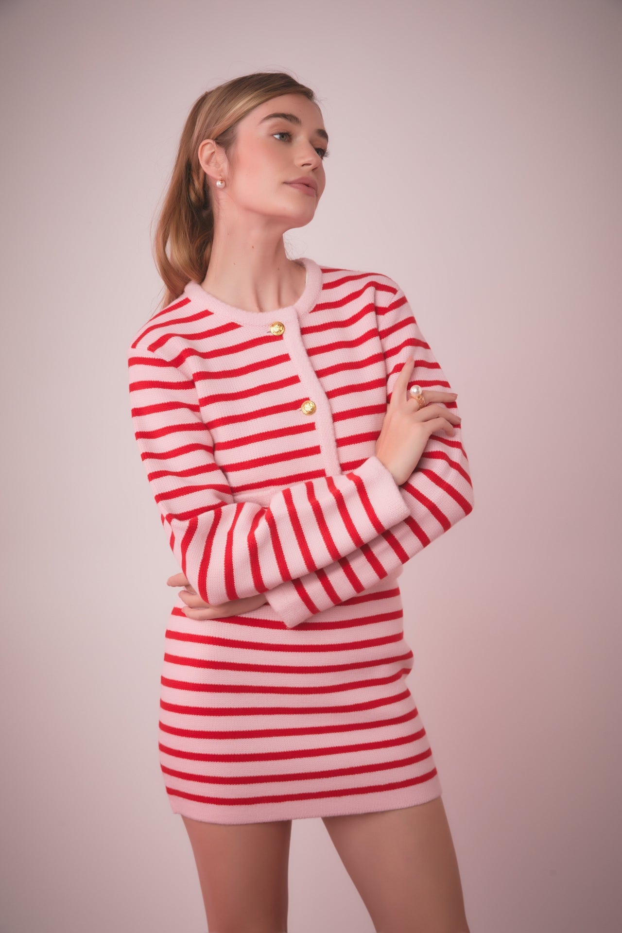 Knit Striped Mini Skirt