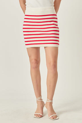 Knit Striped Mini Skirt