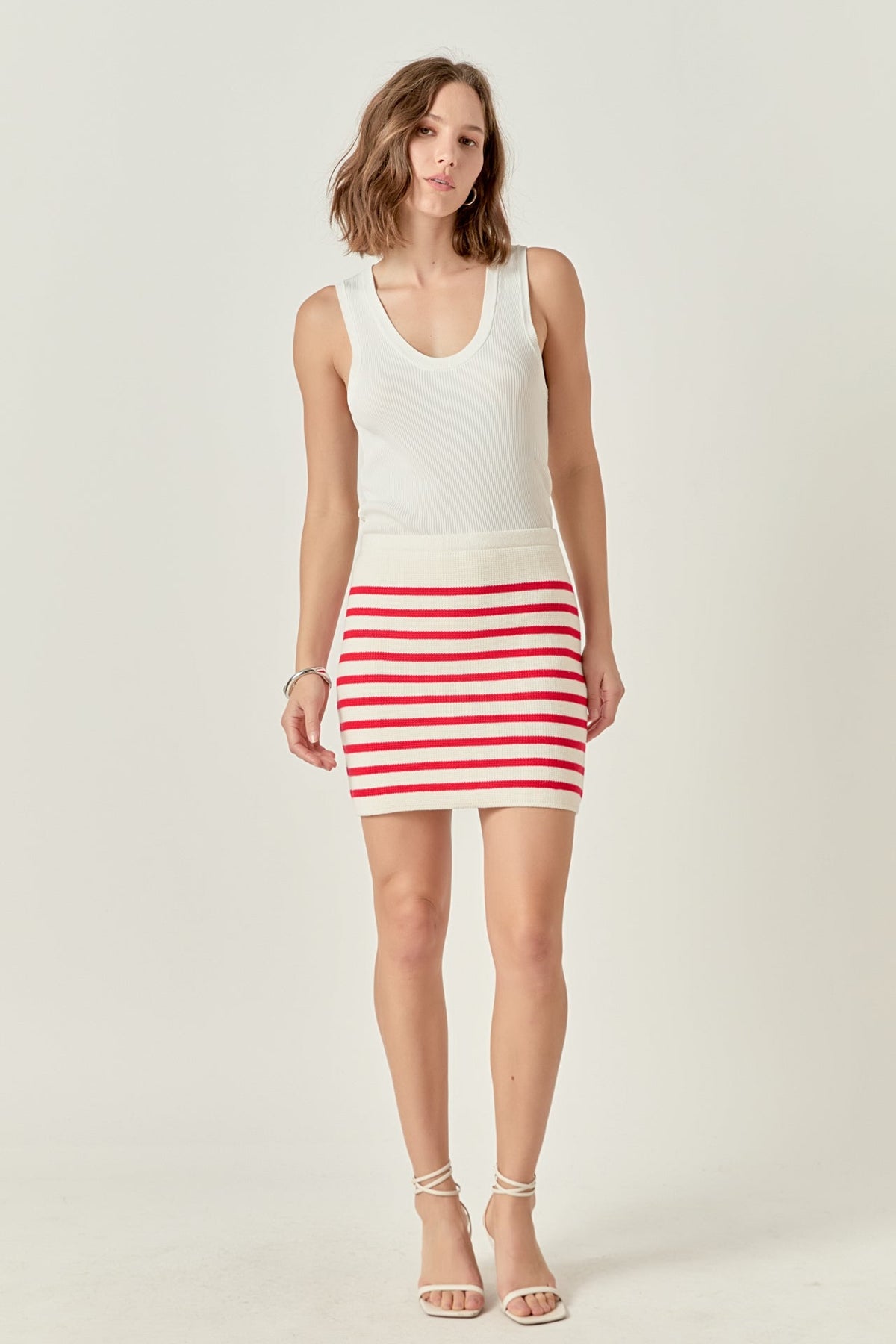 ENGLISH FACTORY - Knit Striped Mini Skirt - SKIRTS available at Objectrare