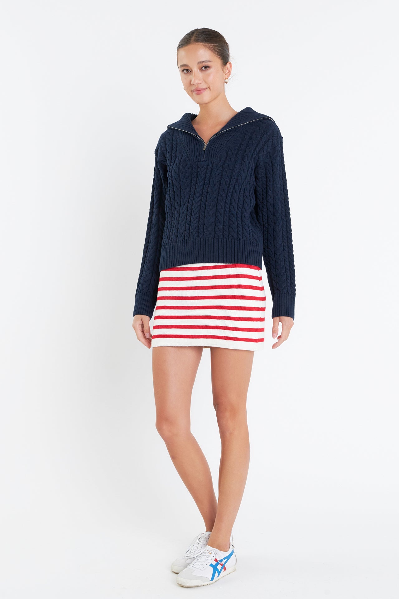 ENGLISH FACTORY - Knit Striped Mini Skirt - SKIRTS available at Objectrare