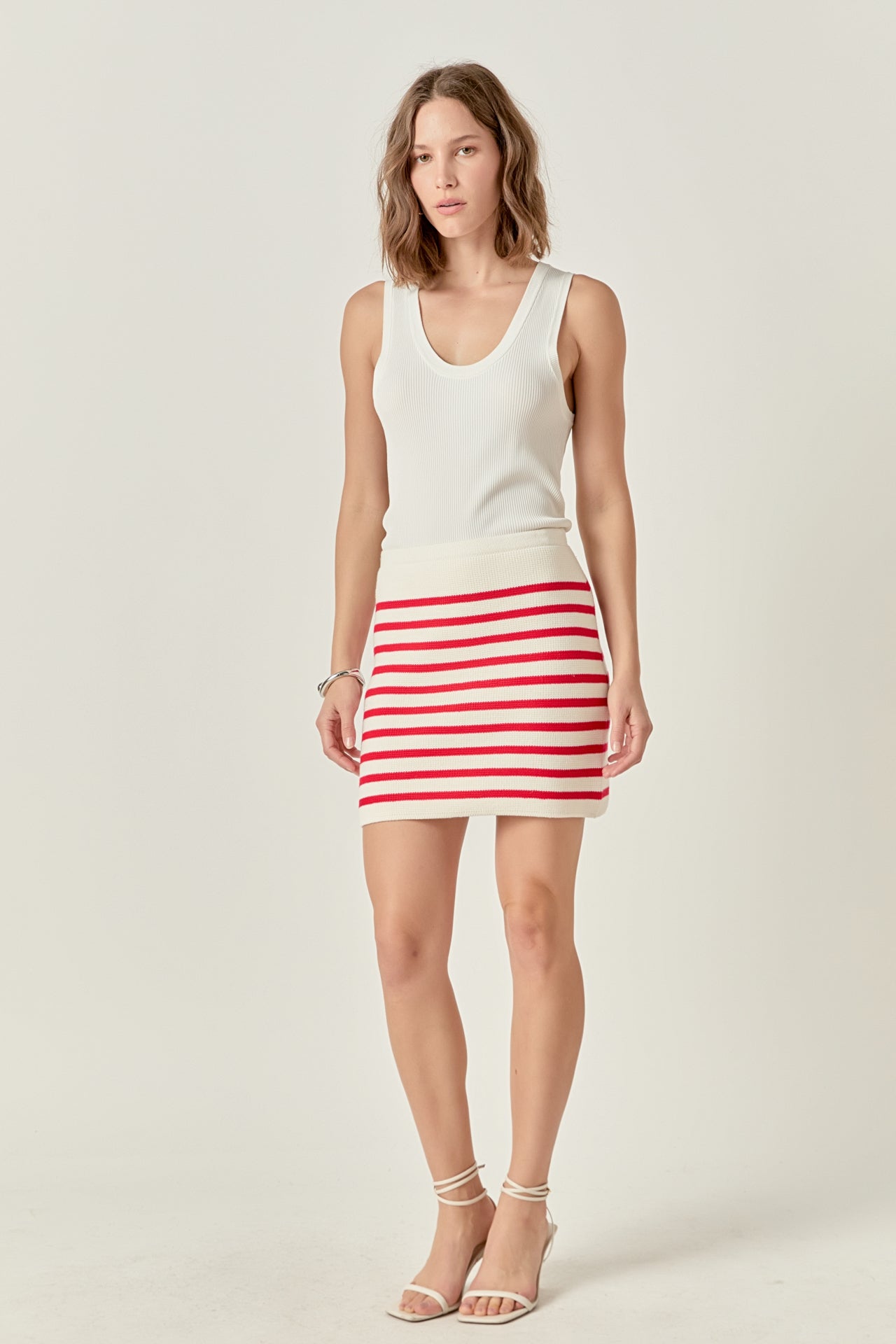 Knit Striped Mini Skirt