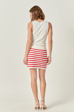Knit Striped Mini Skirt