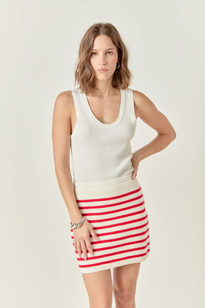Knit Striped Mini Skirt