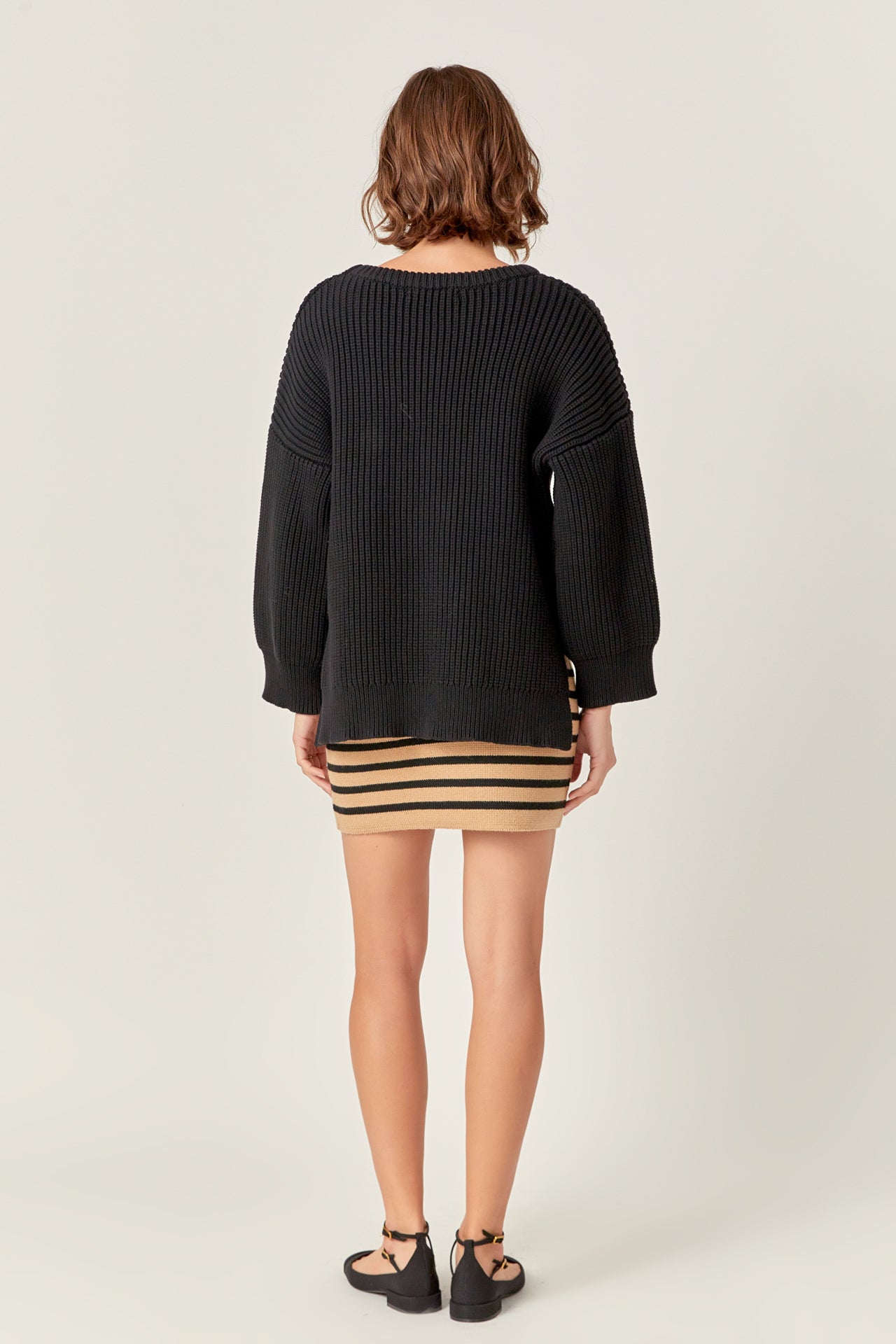 Knit Striped Mini Skirt