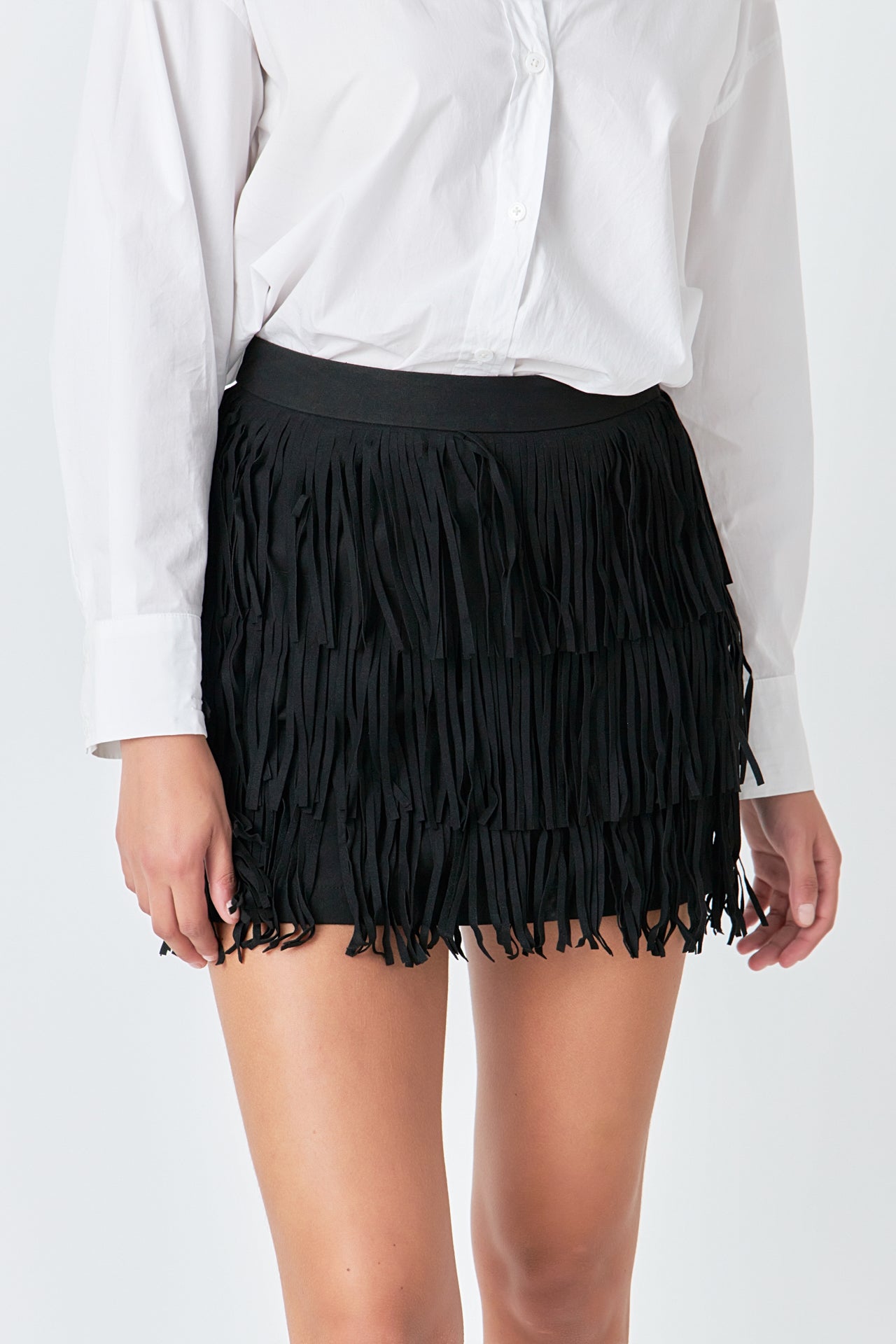 Off-White Xray fringed miniskirt - Black