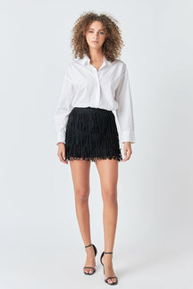 ENDLESS ROSE - Endless Rose - Faux Suede Fringe Mini Skirt - SKIRTS available at Objectrare