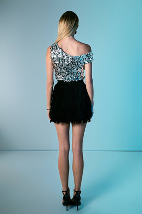 ENDLESS ROSE - Faux Suede Fringe Mini Skirt - SKIRTS available at Objectrare