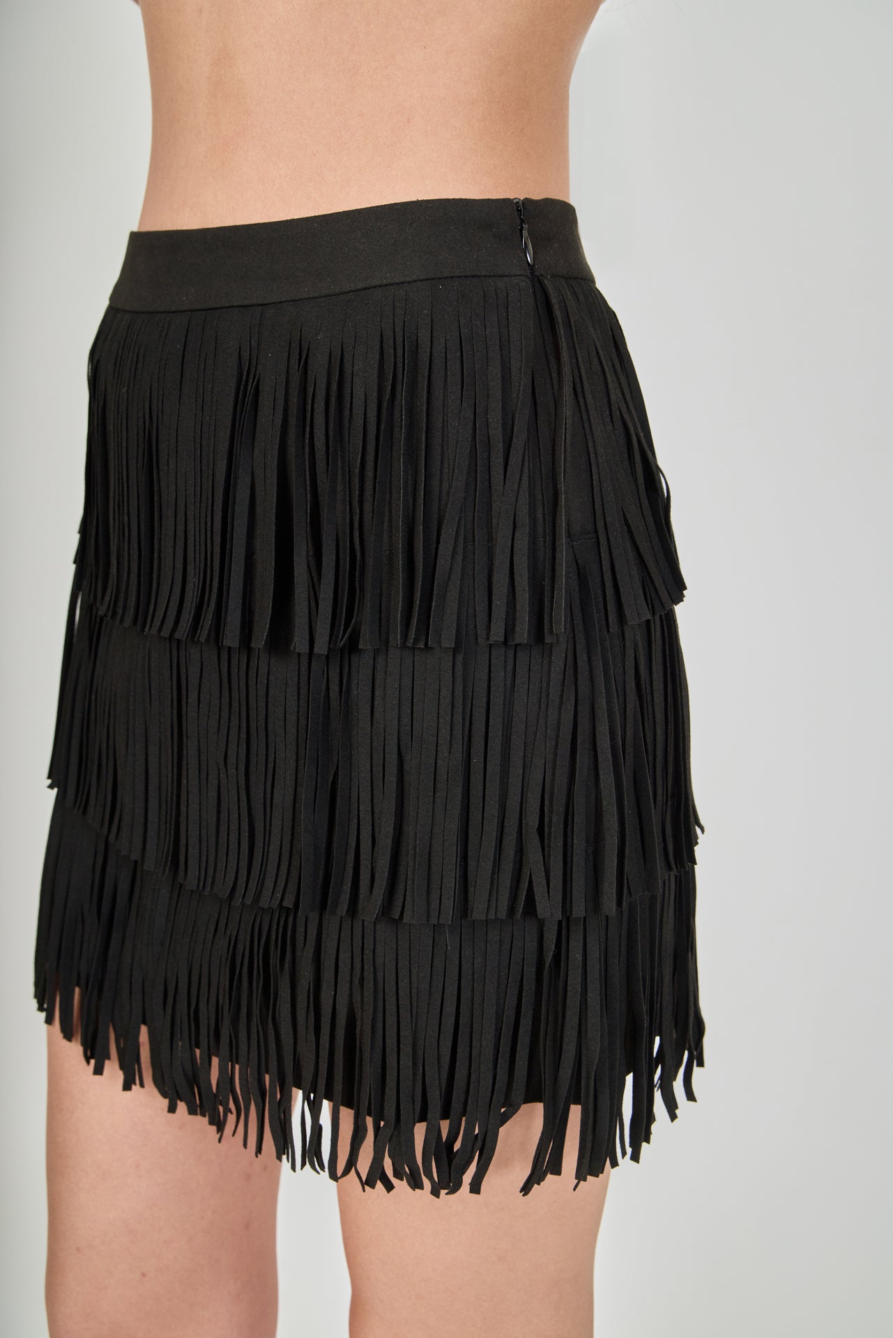 ENDLESS ROSE - Faux Suede Fringe Mini Skirt - SKIRTS available at Objectrare