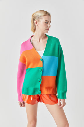 GREY LAB - Abstract Colorblock Cardigan - CARDIGANS available at Objectrare