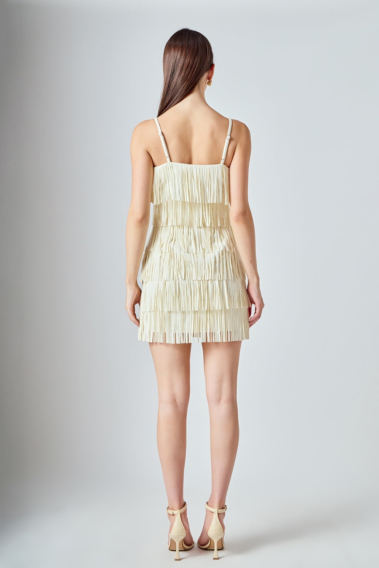 Faux Suede Fringe Mini Dress