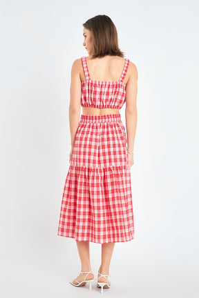 ENGLISH FACTORY - English Factory - Plaid Ruched Thick Strap Bandeau - TOPS available at Objectrare