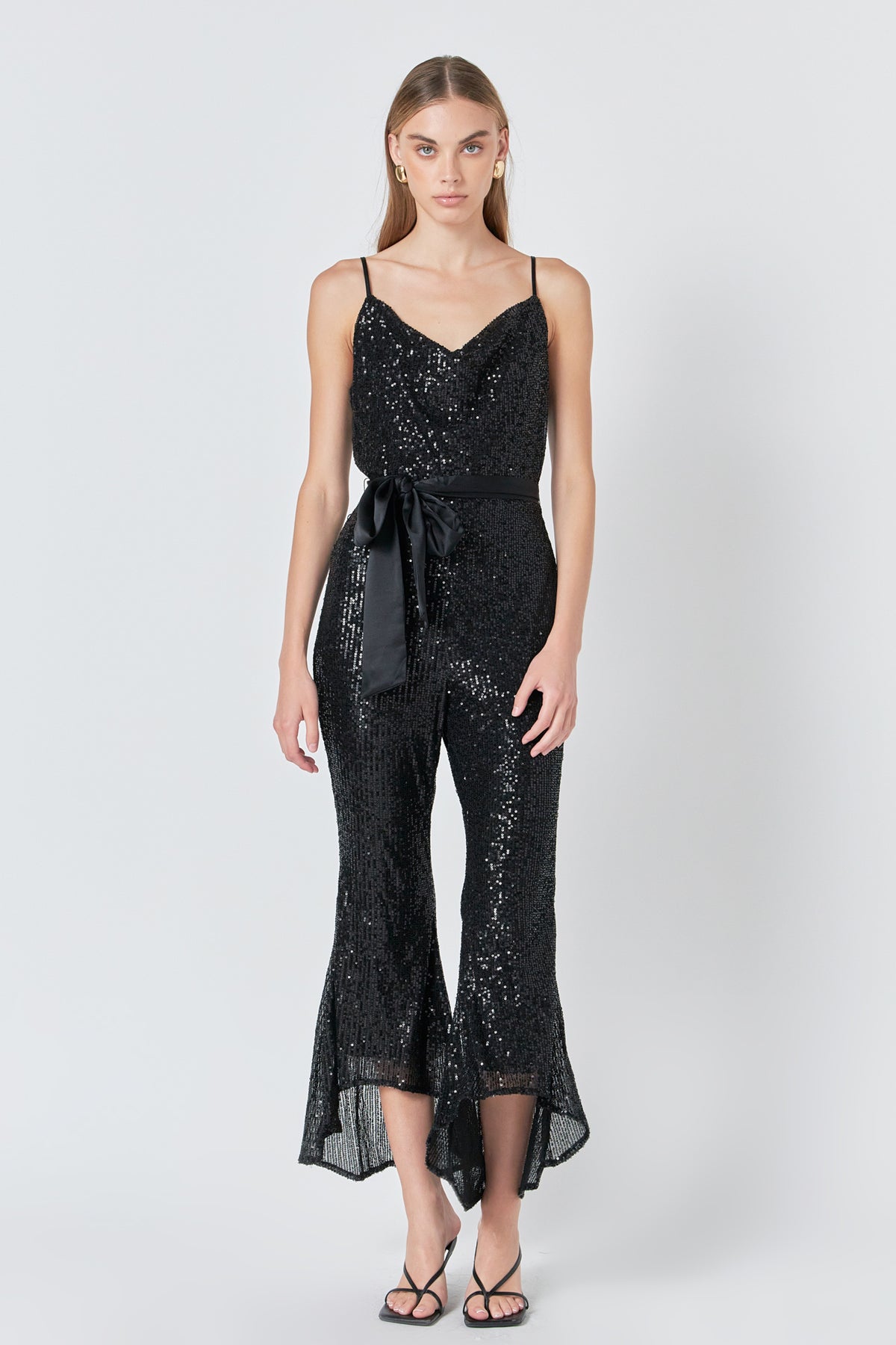 ENDLESS ROSE - Sequin Spaghetti Strap Jumpsuit - JUMPSUITS available at Objectrare