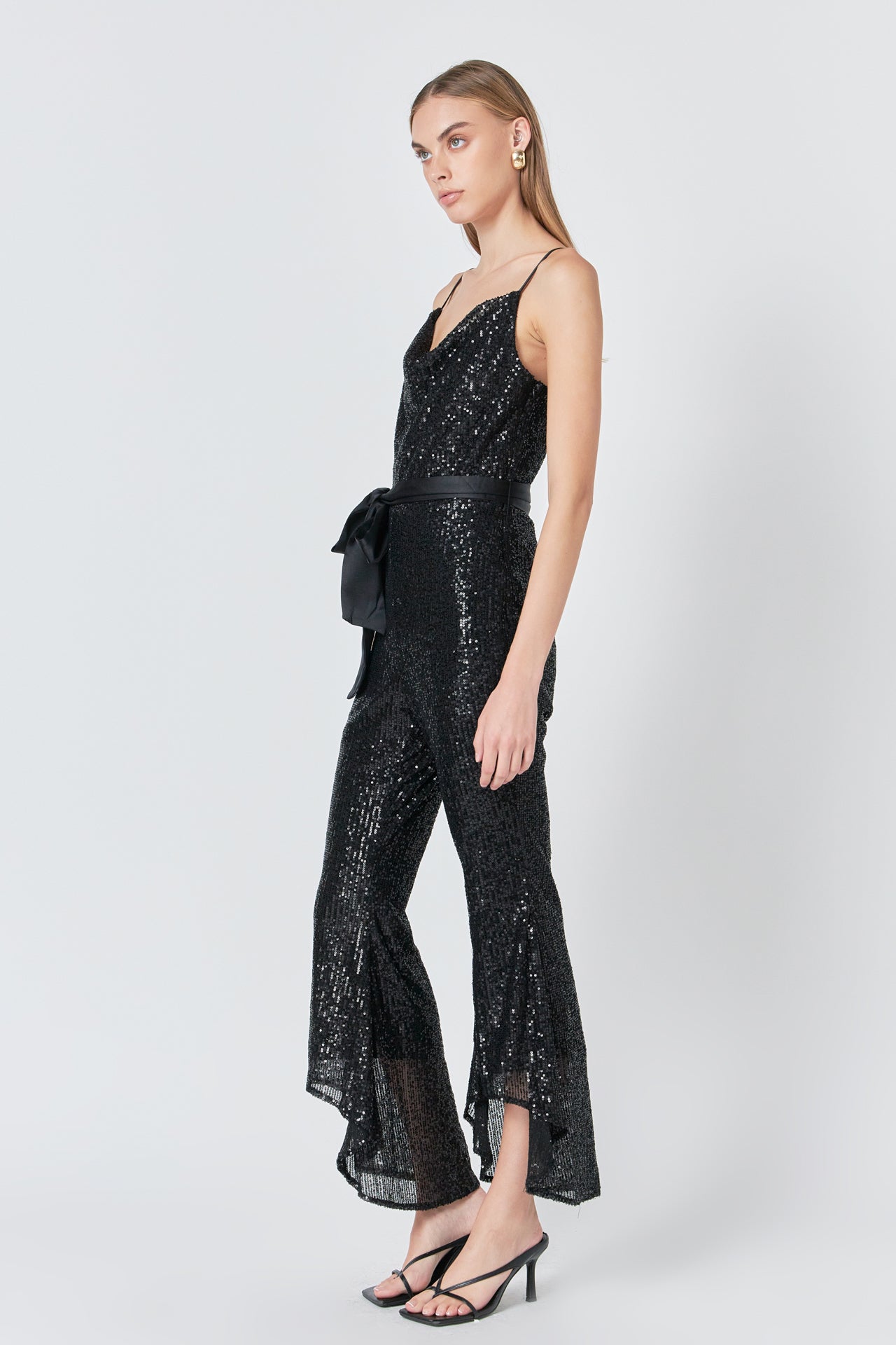 ENDLESS ROSE - Sequin Spaghetti Strap Jumpsuit - JUMPSUITS available at Objectrare