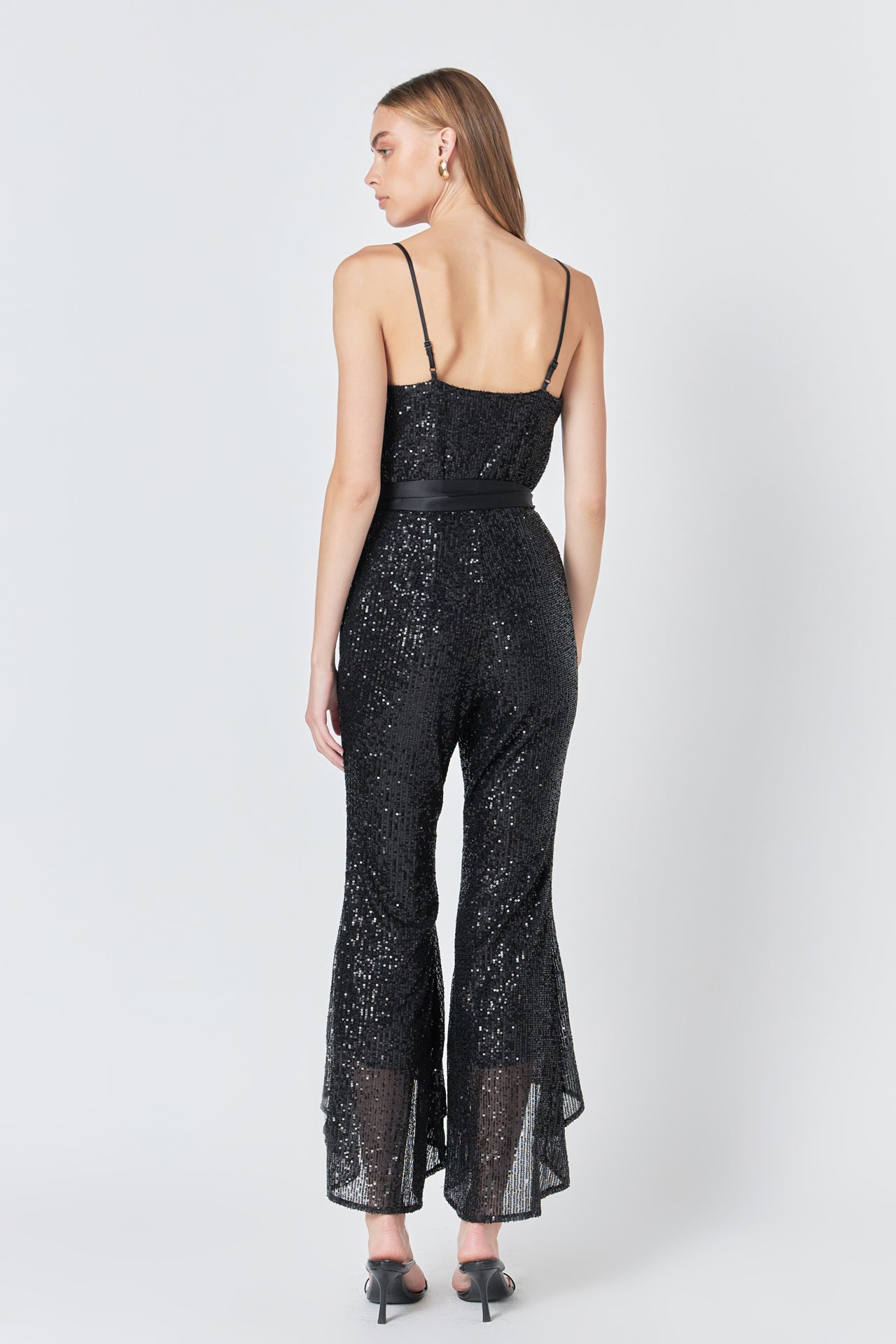 ENDLESS ROSE - Sequin Spaghetti Strap Jumpsuit - JUMPSUITS available at Objectrare