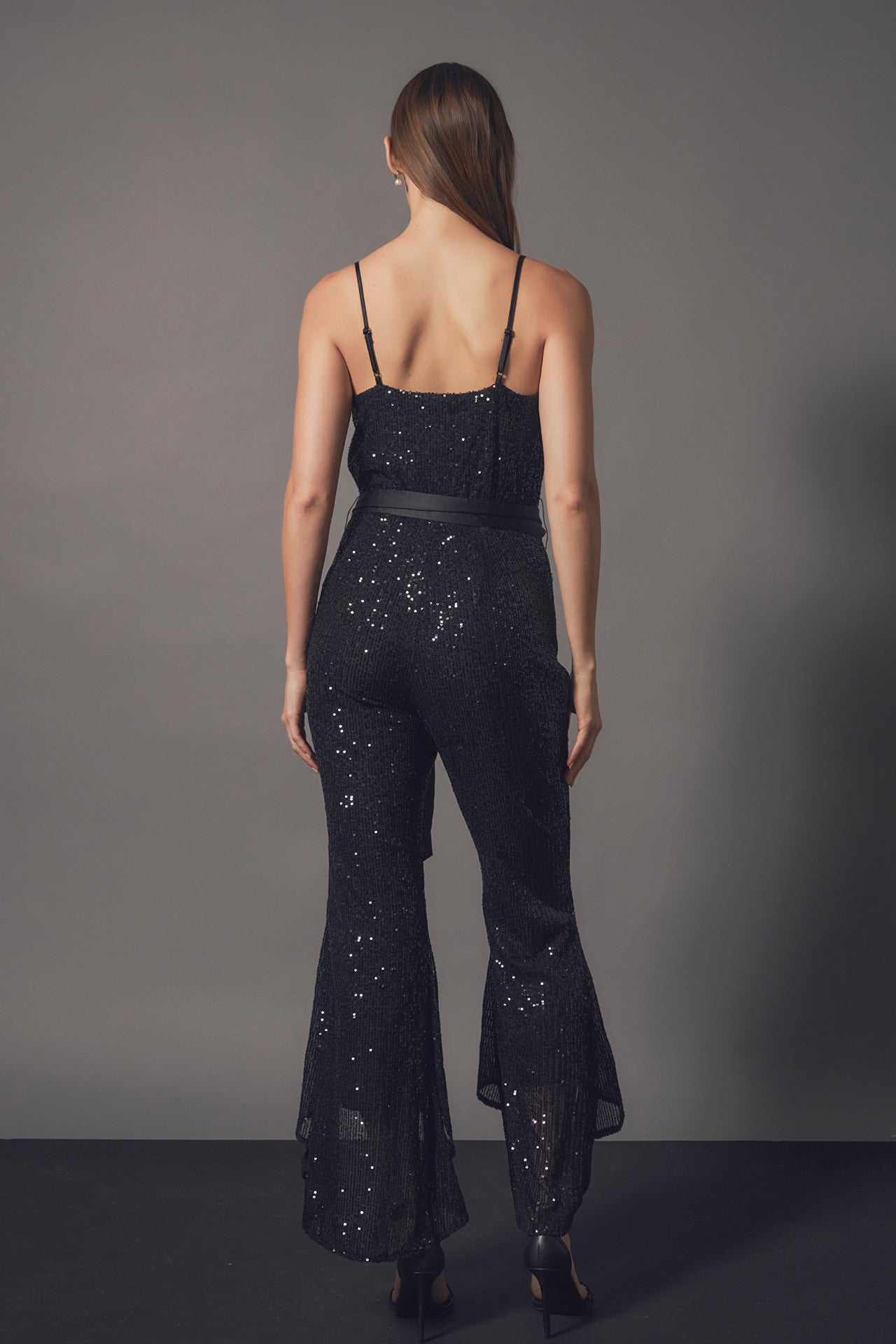 ENDLESS ROSE - Sequin Spaghetti Strap Jumpsuit - JUMPSUITS available at Objectrare