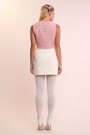 ENGLISH FACTORY - Cropped Tweed Vest - TOPS available at Objectrare