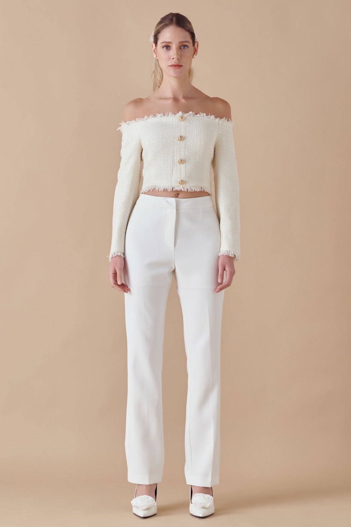 ENDLESS ROSE - Off-The-Shoulder Long Sleeve Top - TOPS available at Objectrare