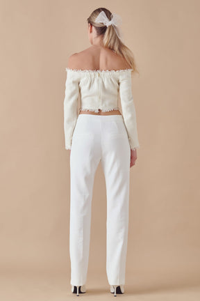 ENDLESS ROSE - Off-The-Shoulder Long Sleeve Top - TOPS available at Objectrare